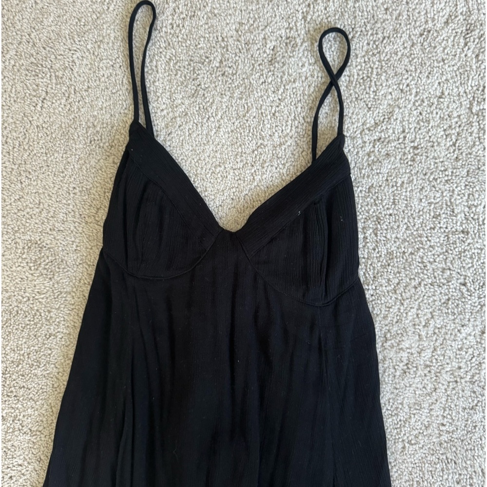 Free people black maxi trapeze dress NWT